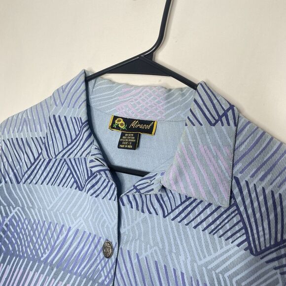 Marisol Womens Jean Jacket M Colorful Embroidered Tribal Blue Purple Hippie - Picture 8 of 10